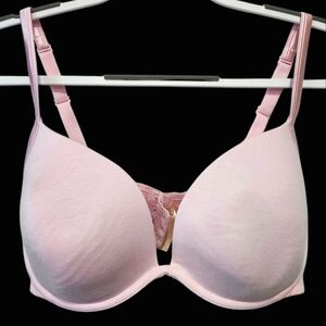 Cacique Size 38DD Pink Full‎ Coverage Underwire Bra Cotton Satin Piping